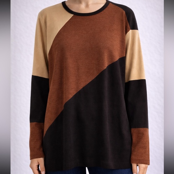 KL Collection Colorblock Sweater - Size L - Picture 2 of 5
